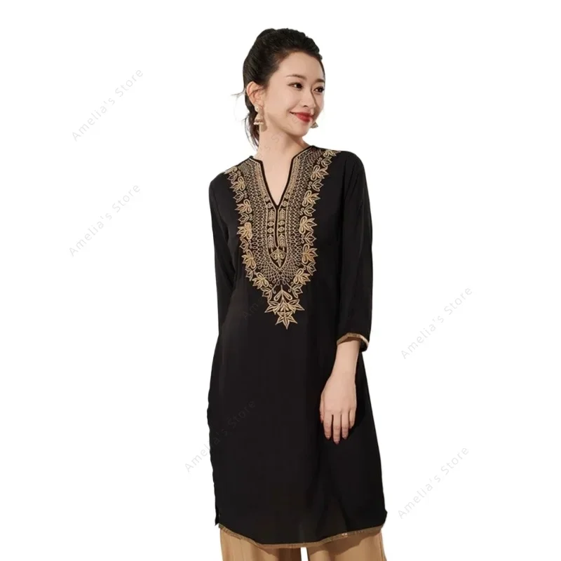 Summer Clothing Pakistan - Indische Traditionelle Bestickte Baumwollbluse für Damen,