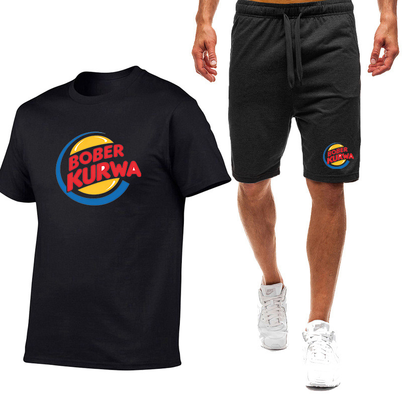 Summer Clothing Brands - Bober Kurwa Lustiges Sommer-Mode-Trainingsanzug-Set für Herren,
