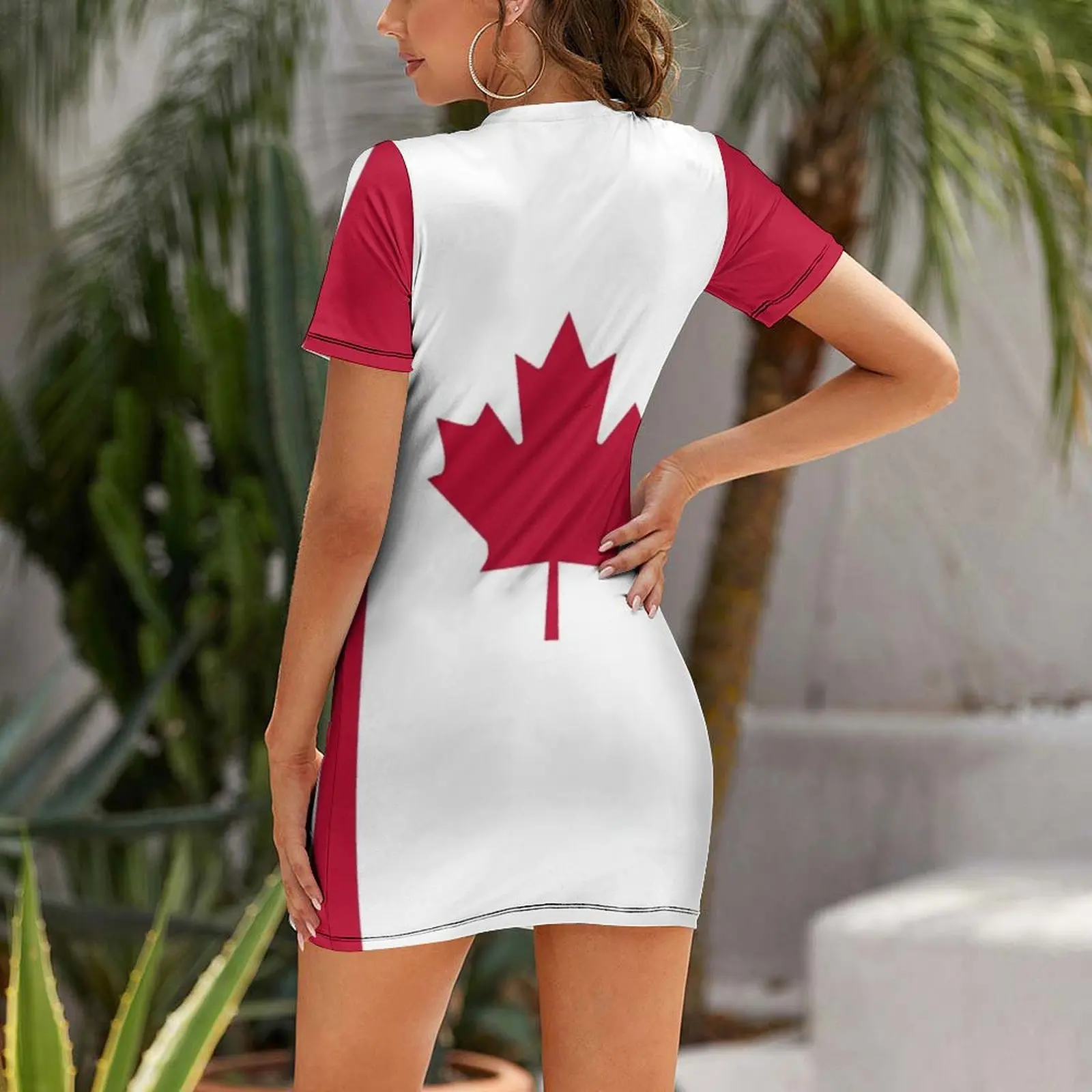 Kanadaflaggen-Kurzarmkleid Dam – Summer Clothing Women Canada Bewertung und Preis